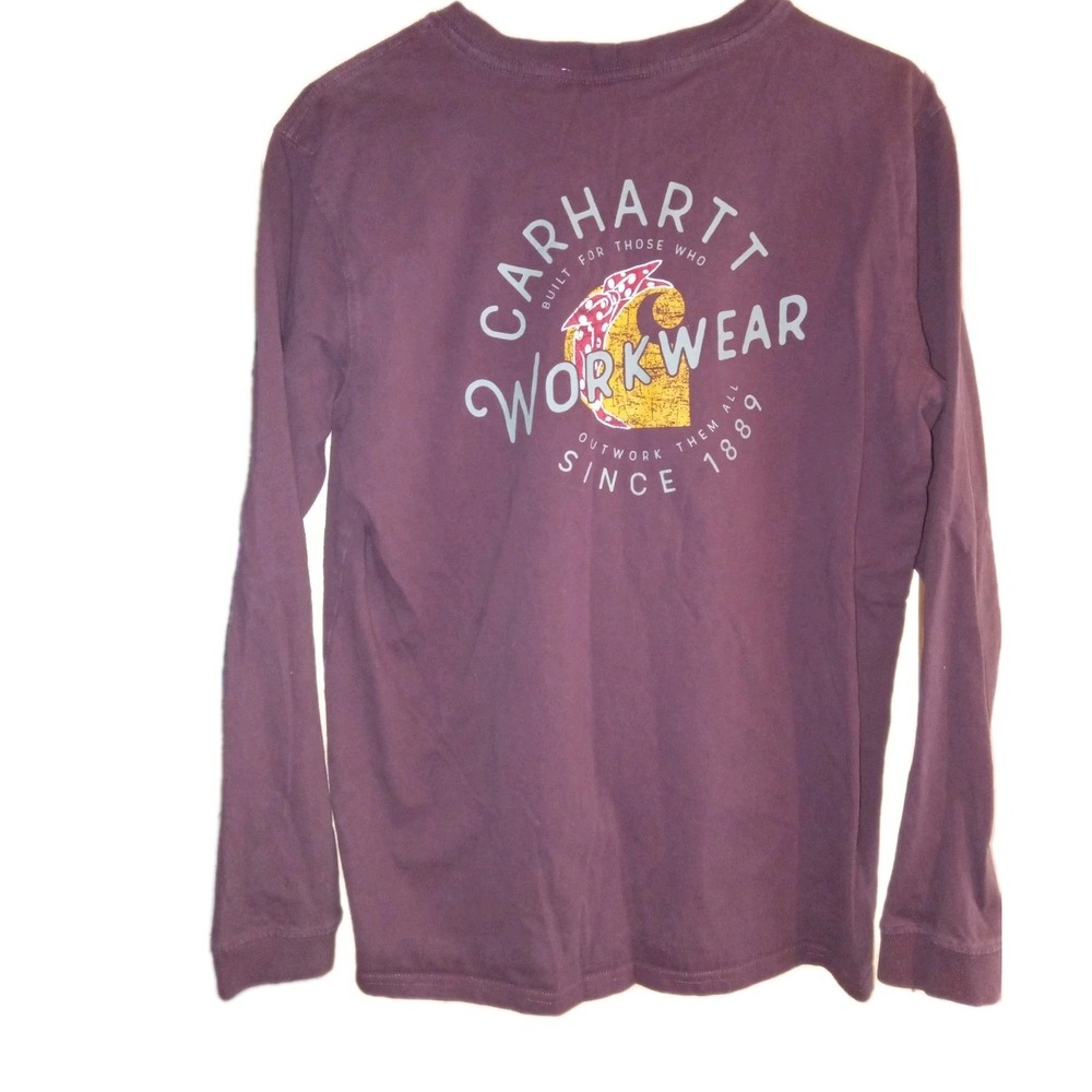 Carhartt Original Workwear Since 1889 Long Sleeve Burgundy Boys Sz L Campcore